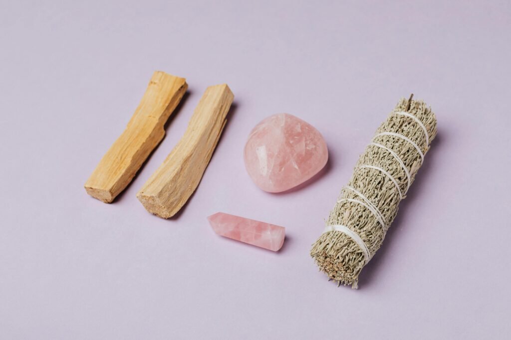 Photo Of Sage Beside Rose Quartz